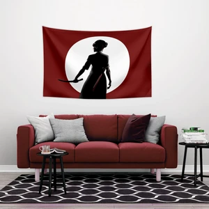 Japon Katana Kadın Duvar Örtüsü Halısı 70 x 100 cm