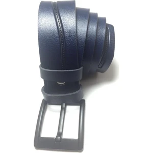 Karali Deri %100 Deri Erkek Kot Kemeri, Lacivert, 4,5 cm