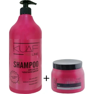 Tuzsuz Argan Yağlı Bakım Şampuanı 1000 ml + Saç Bakım Maskesi Argan 500 ml