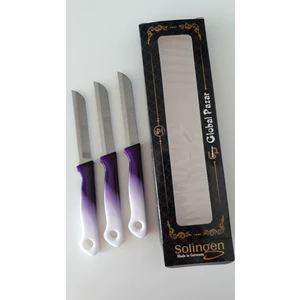 3 Adet Ebruli Mor Meyve Bıçağı