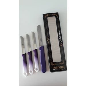 3 Ebruli Mor Meyve Bıçağı ve Mikro Tırtıklı Doğrama Bıçağı Seti