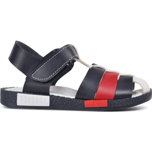 210111 Lacivert-Beyaz-Kırmızı Comfort Erkek Çocuk Sandalet