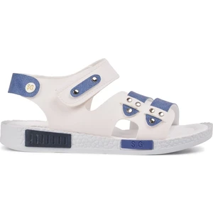 210107 Beyaz-Kot Mavi Comfort Erkek Çocuk Sandalet