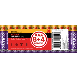 8+4 Shrink Çinko Karbon Ince Pil Aaa 12'li
