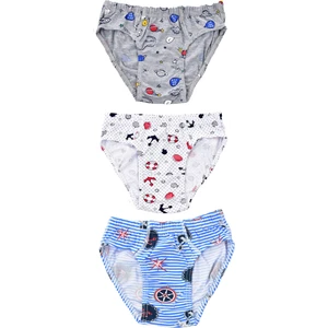 Erkek Çocuk 255 Desenli 3'lü Slip Karışık Renk