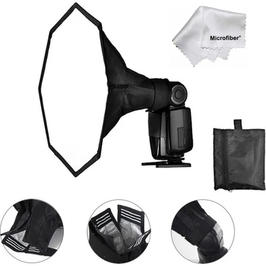 Tepe Kafa Flash Flaş Için 30CM Octagon Softbox Canon Nikon Yongnuo Pixel