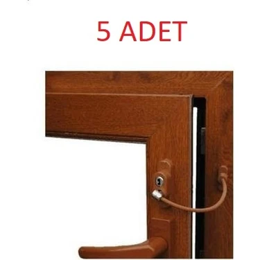 Kidmix Çelik Halatlı Pvc-Pencere Çocuk Emniyet Kilidi Açık Kahve (5