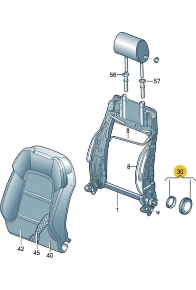 Gkl Seat Cordoba Koltuk Sırt Ayar Makarası Siyah (1999-2009) 1J0881671F