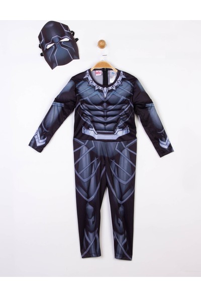 Marvel Black Panther Lisanslı Kaslı Çocuk Kostüm