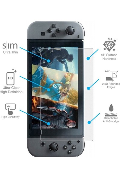 Ovio Nintendo Switch Nano Ekran Koruyucu Ince Carbon Fiber Filmi