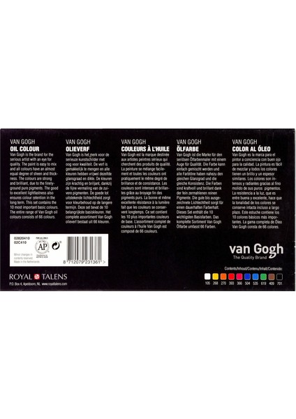 Yağlı Boya Combi Set 10 Renk 20 ml Tüp modelleri