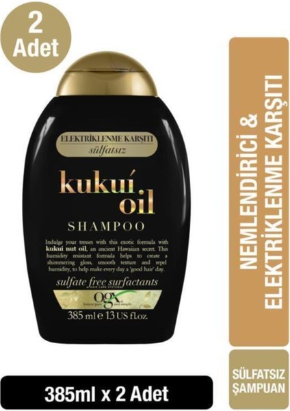 Ne mlendirici ve Elektriklenme Karşıtı Kukui Oil Şampuan 385 ml X2