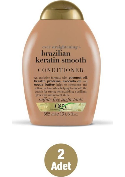 Brazilian Keratin Smooth Saç Kremi 385  ml X2