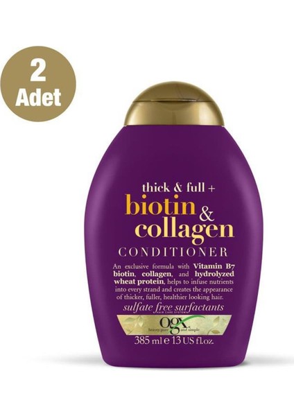 Biotin Collagen - Saç Kremi 385 ml X2