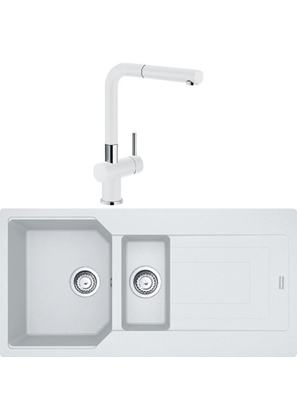 Urban Ubg 651-100 1,5 Gözlü Granit Eviye + Active Plus Doccia Armatür (Bianco)