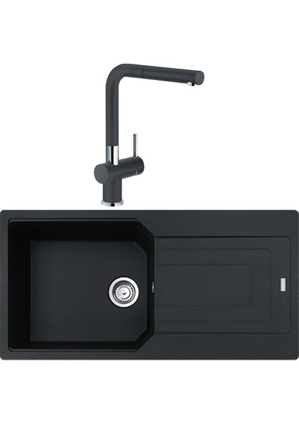 Urban Ubg 611-100 Tek Gözlü Granit Eviye + Active Plus Doccia Armatür (Nero)