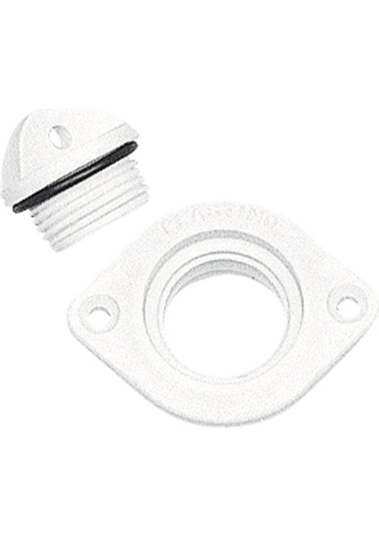 Drain Socket W/plug, Oval W/2 Holes, 48X36MM, White