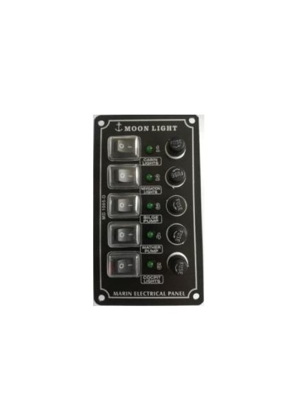 5 Li Dikey Switch Panel 12-24 Volt