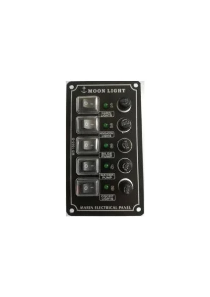 5 Li Dikey Switch Panel 12-24 Volt