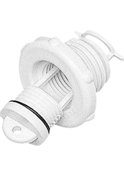 Drain Socket, Round, W/captive Plug, Ø46MM, White