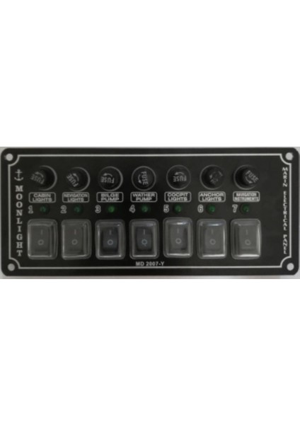 7 Li Yatay Switch Panel 12-24 Volt