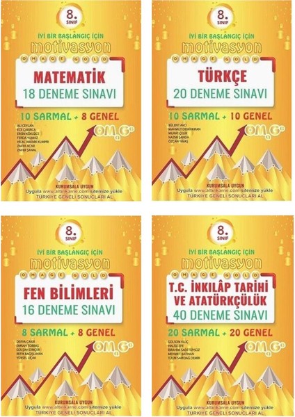 8. Sınıf Omage Gold 4'lü Motivasyon Deneme Seti