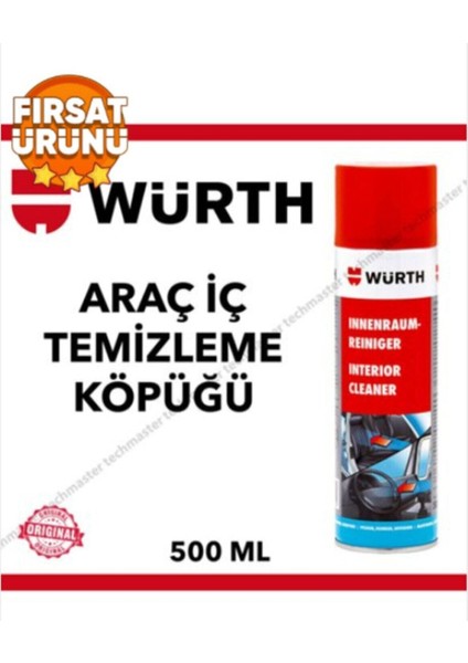 Oto Aksesuar Würth Araç Içi Temizleme Spreyi Köpüğü 500ML