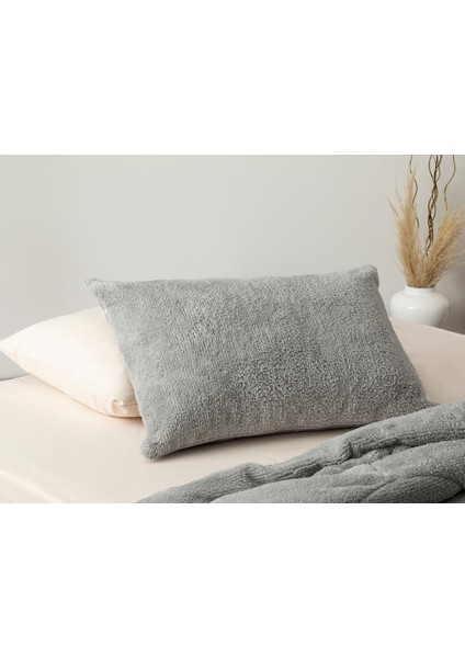 Cozy Sherpa Yastık 50 x 70 cm Gri