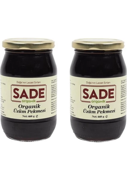 Sade Organik Üzüm Pekmezi 2 x 460 gr