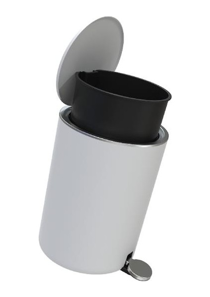 Lenox 5 Litre Pedallı Çöp Kovası Beyaz