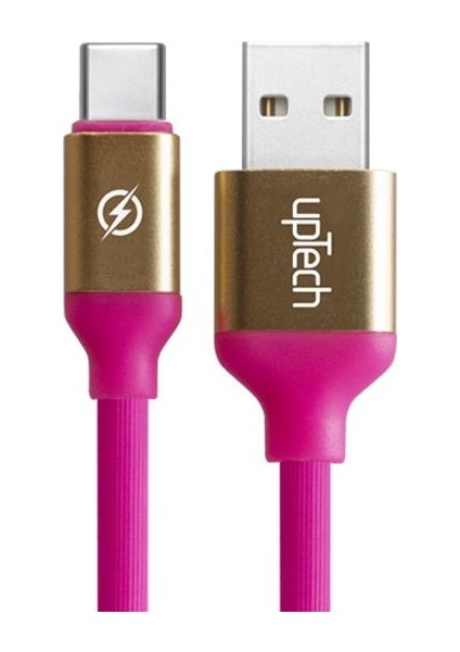 USB Type-C Silikon Kılıflı Data ve Hızlı Şarj Kablosu 1.2m Pembe