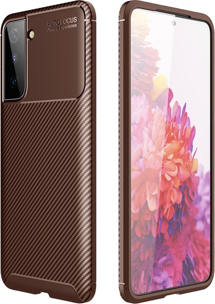 Samsung Galaxy S21 Plus Kılıf Esnek Tpu Silikon Kahverengi Hng