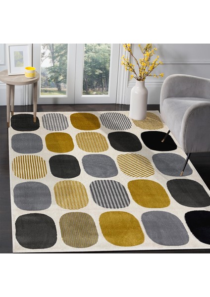 Halı Evrim HE679 Krem/Sarı 80x150 cm Modern Halı
