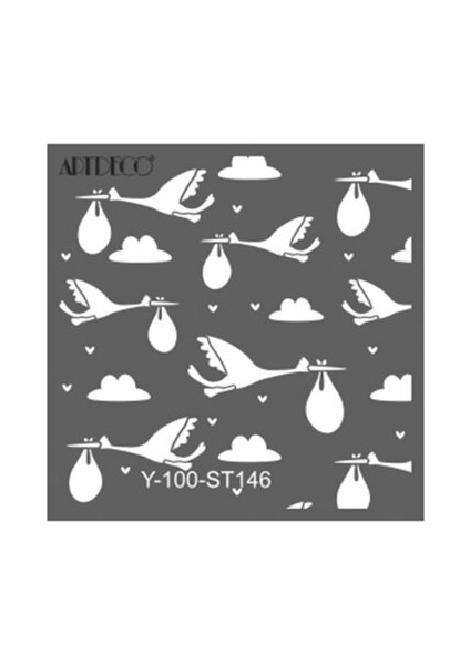 Stencil Leylekler 30 x 30 cm