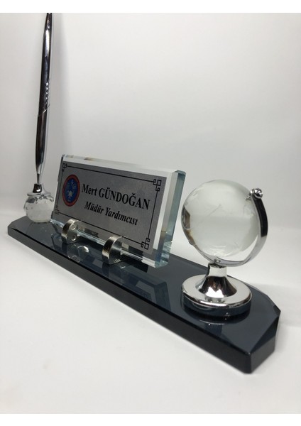Cam Masa Isimliği Kişiye Özel Füme Gümüş - 28 x 6 cm fiyatları