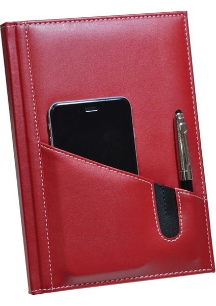 Defter Modelist Telefon Kılıflı Kareli Defter 17 x 24 cm Kırmız 5468