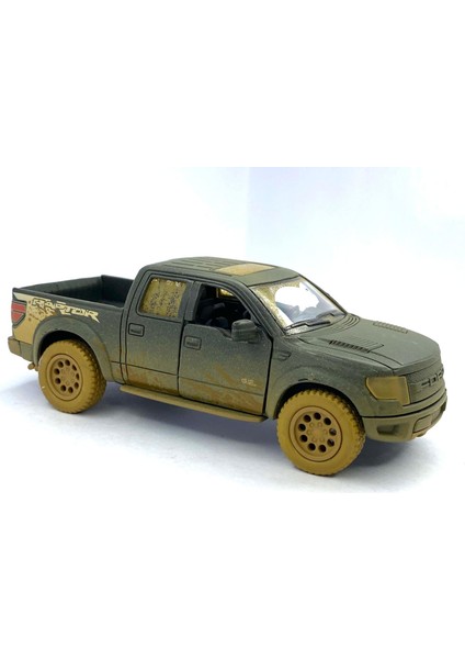 2013 Ford F-150 Svt Raptor Supercrew Çek Bırak Lisanslı Model Oyuncak Araba - Çamur Desenli