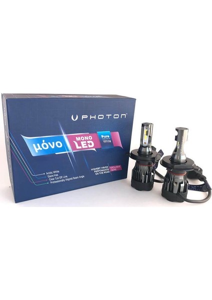 LED Xenon 12V Mono LED Serisi 12V H4 Pure White