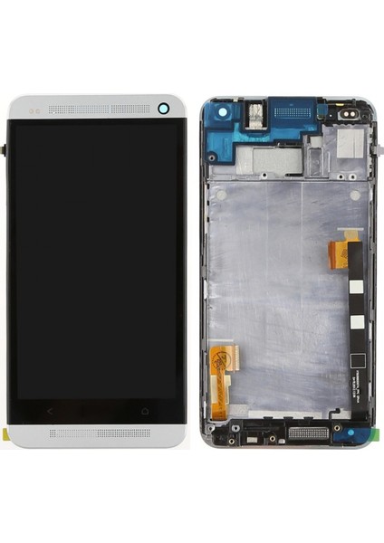 Htc One M7 Uyumlu Lcd+Dokunmatik+Çıtalı Gri