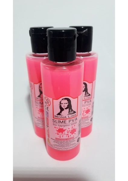 Slime Fosforlu Pembe Sıvı Yapıştırıcı Mona Lisa 70 ml 12'li