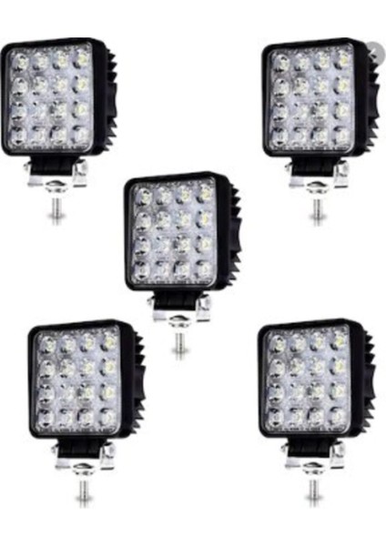 Lamba Çalışma Off Road Sis Farı 10-30V 48W 16 LED Kare-5 Adet