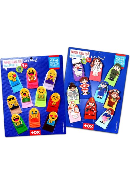 2 Set - 20 Parça Tox Emojiler ve Meslekler Parmak Kukla 106/76-2