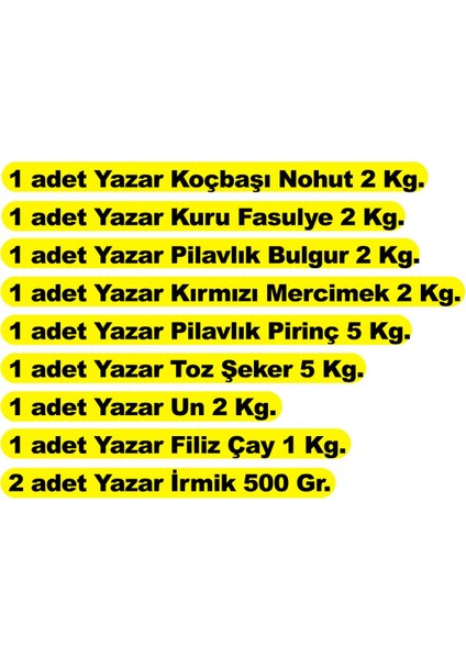 Ramazan Kumanya Gıda Paketi 9 Parça 22KG