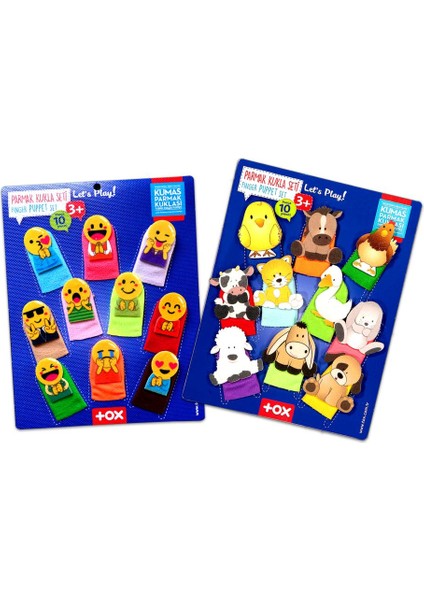 2 Set - 20 Parça Tox Emojiler ve Evcil Hayvanlar Parmak Kukla 106/77-1