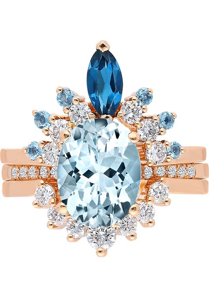 Pırlanta Üç Parçalı Kuasar Yüzük 0402R0007