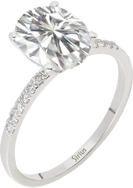 Pırlanta ve Oval Beyaz Topaz Taşlı Yüzük 0402R0013 fiyatları