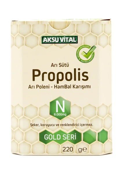 Aksu Vital Bal Polen Karışımlı N Vitaminli Propolisli Arı Sütü 8.000 mg