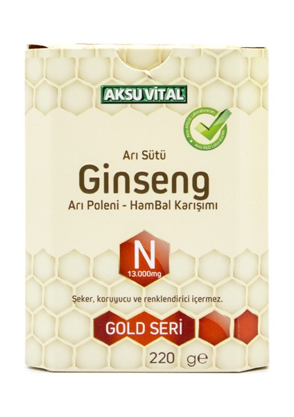 Aksu Vital Bal Polen Karışımlı N Vitaminli Ginsengli Arı Sütü 13.000 mg