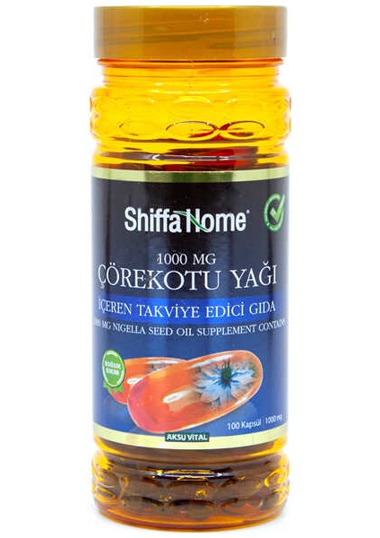 Shiffa Home Bitkisel Çörekotu Yağı Softjel 1000 mg Kapsül