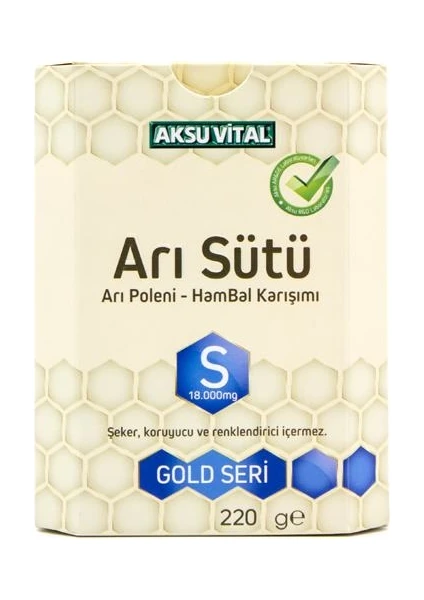 Aksu Vital S Vitaminli Ham Bal Polen Karışımı Yetişkin Arı Sütü 18.000 mg